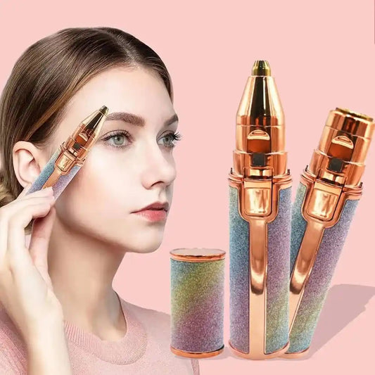 2 in 1 Rechargeable Eyebrow Trimmer for Women Facial Hair Remover