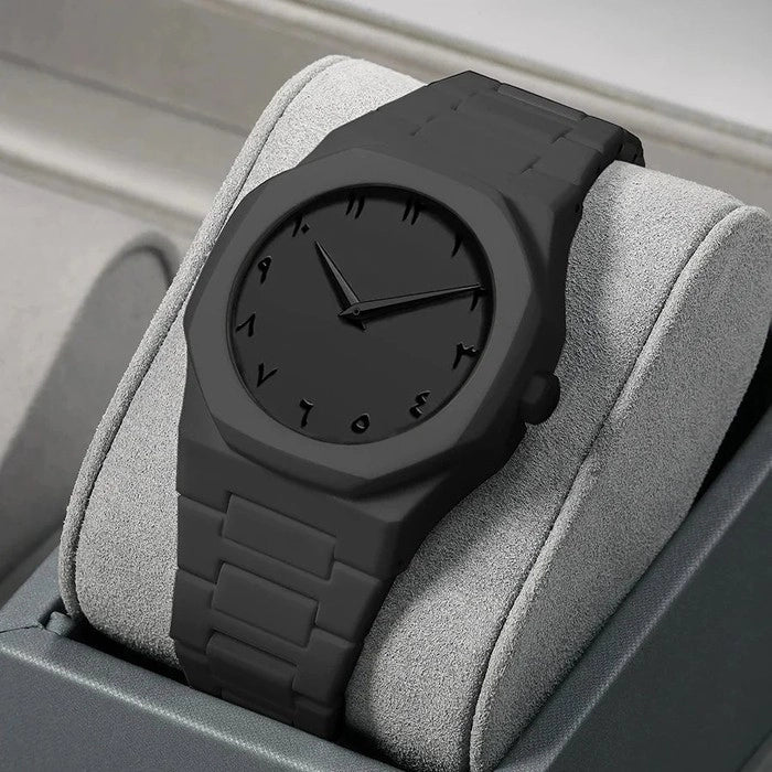 Arabic Aura Classic Watch Black Dial All Black Edition