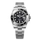 Rolex Submariner Inspired Watch Steel Black Dial